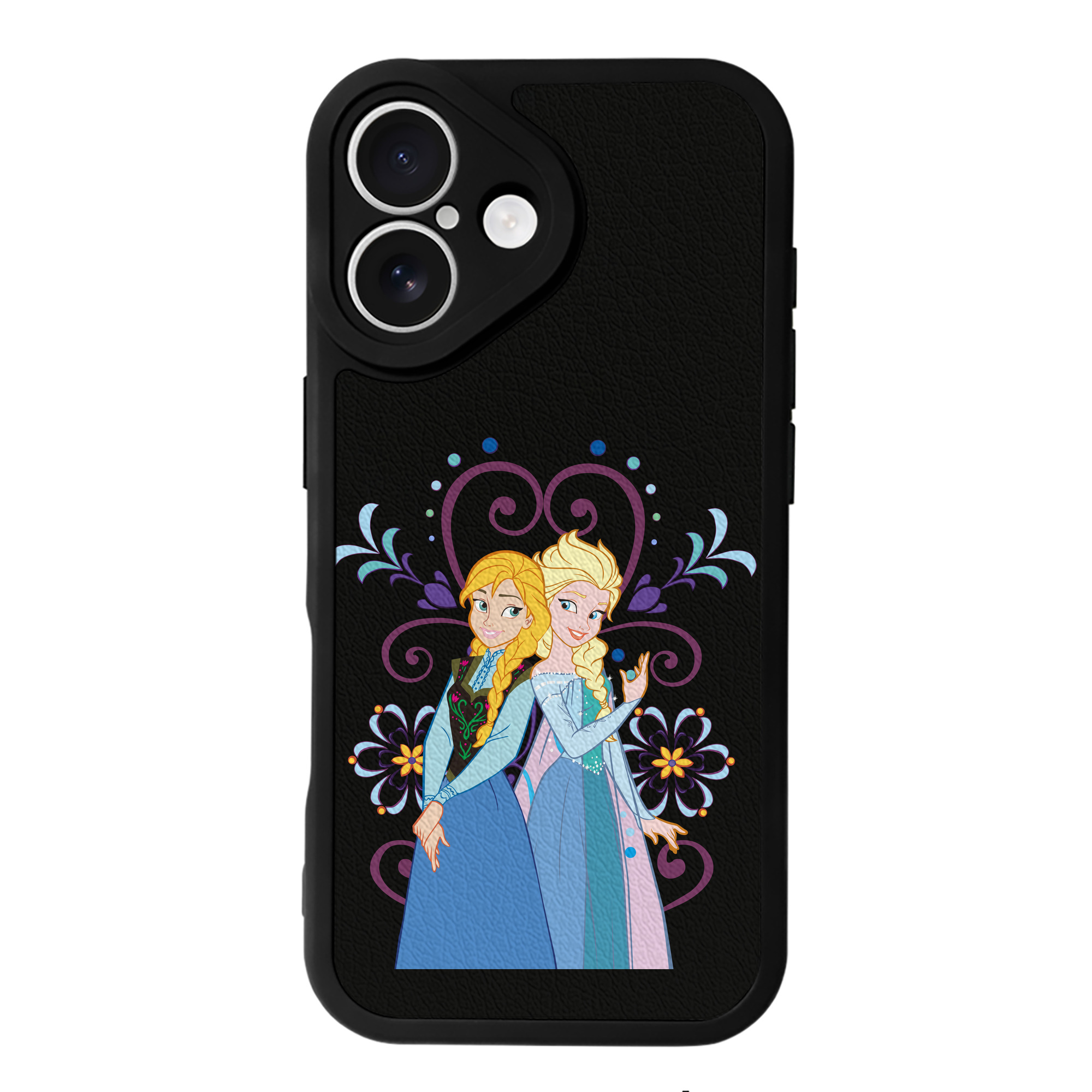 （画像用） アナと雪の女王 アンナ エルサ Frozen Anna Elsa 【iPhone 16シリーズ対応】シリコンスマホケース（レザー調） 材質：シリコン